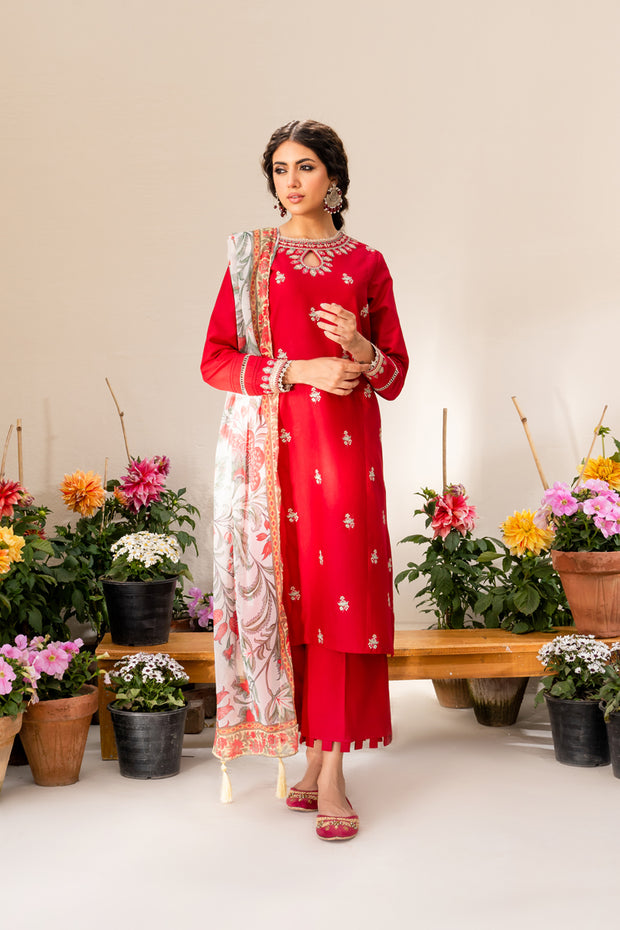 3 Piece - Embroidered Lawn Suit - Jashan-e-baharan