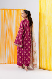 3 Piece - Printed & Embroidered Lawn Suit - MLD2-01