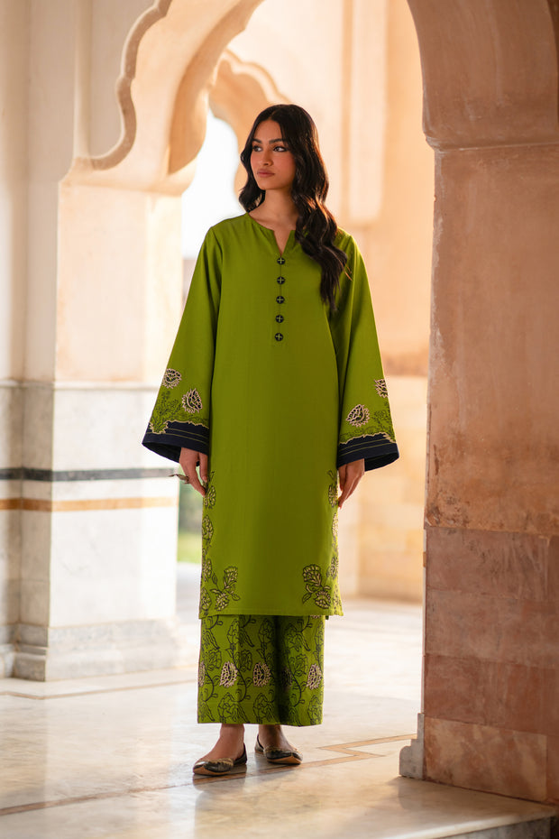 2 Piece - Dyed Embroidered Khaddar Suit - LC-10