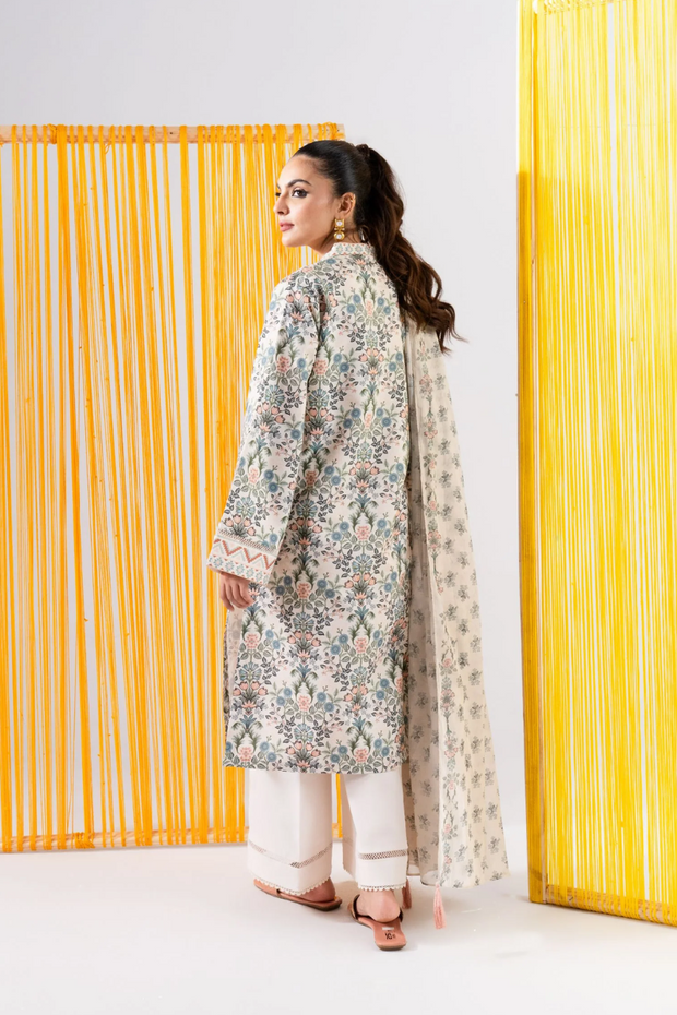 3 Piece - Printed Lawn Suit - MLD1-10