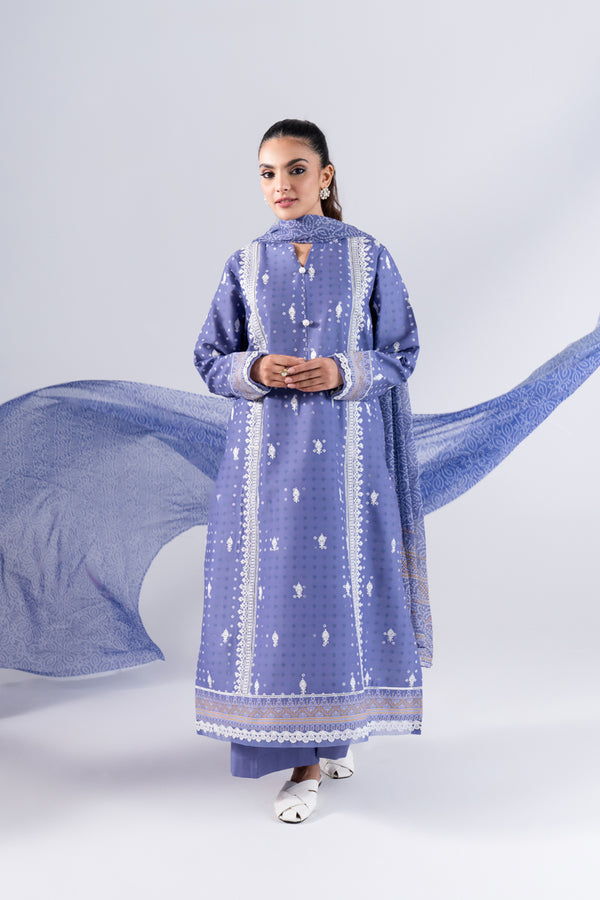 3 Piece - Printed & Embroidered Lawn Suit - MLD2-02